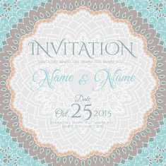 Invitation card design with mandala ornament