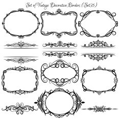Set of decorative vintage borders N2