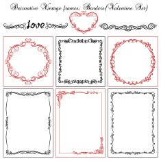 Set of Decorative Valentine Frames