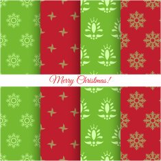 Set of Christmas seamless patterns vector