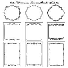 Set of decorative vintage borders N3