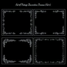 Set of Floral decorative borders
