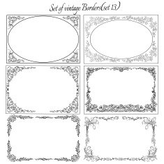 Set of vintage ornamental borders