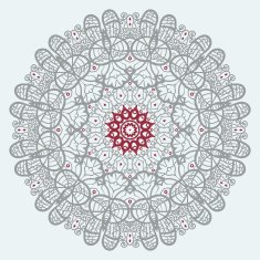 Mandala Print in red and grey color