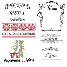 Set of menu designs