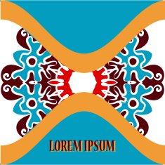 Square Cover Print Oriental Style Flayer