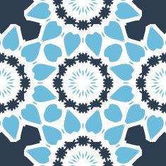 Seamless Print in blue color with stylized triangles looks like N2
