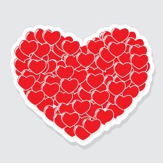 Heart Form Sticker Vector Illustration