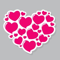 Heart Form Sticker Vector Illustration N2