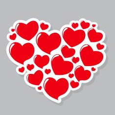 Heart Form Sticker Vector Illustration N3