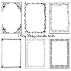 Set of vintage decorative borders N7
