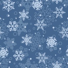 Seamless pattern of snowflakes light blue on