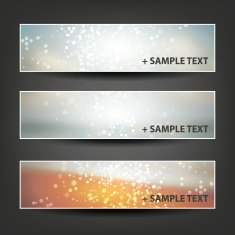 Set of Colorful Sparkling Bright Horizontal Headers and Banners N8