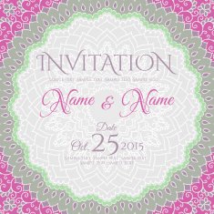 Invitation card design with mandala ornament N2