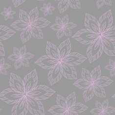pink big flowers on a grey background vector seamless pattern