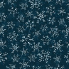 White and blue snowflakes on background seamless pattern