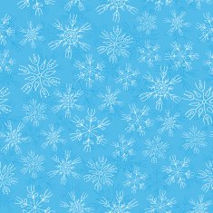White snowflakes on blue background seamless pattern