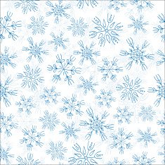 Blue snowflakes on white background seamless pattern