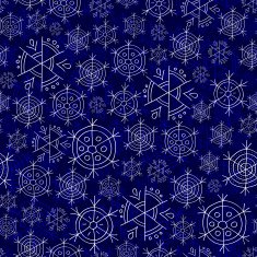 White and blue snowflakes on background seamless pattern N3