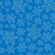 White snowflakes on blue background seamless pattern N2
