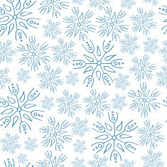 Blue snowflakes on white background seamless pattern N4