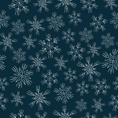 White snowflakes on blue background seamless pattern N3