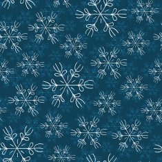 White and blue snowflakes on background seamless pattern N5