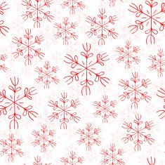 Red snowflakes on white background seamless pattern