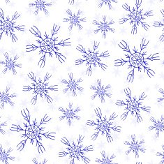 Blue snowflakes on white background seamless pattern N7