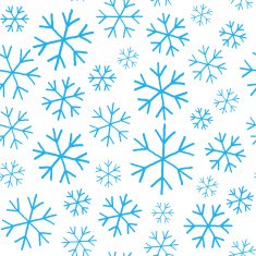 Blue snowflakes on white background seamless pattern N9