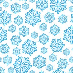 Blue snowflakes on white background seamless pattern N12