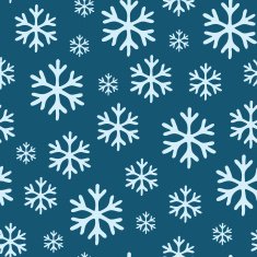 White snowflakes on blue background seamless pattern N5