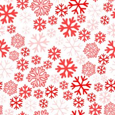 Red snowflakes on white background seamless pattern N2