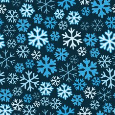White and blue snowflakes on background seamless pattern N6