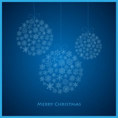 three Christmas ball from snowflakes