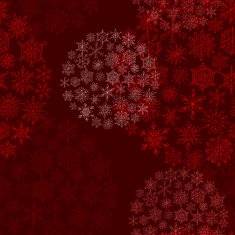 red background christmas balls from snowflakes