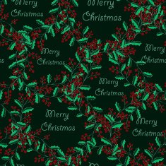 wreath of holly Christmas seamless