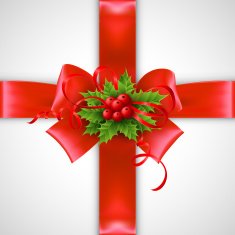 Christmas ribbon decoration Vector illustration