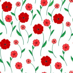 red poppies on a white background