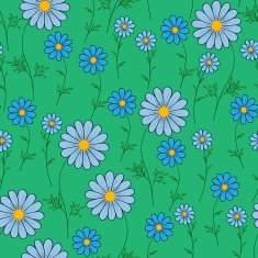 blue daisy on a green background N2