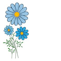 blue daisy vector illustration N5