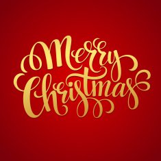 Merry Christmas golden lettering design Vector illustration