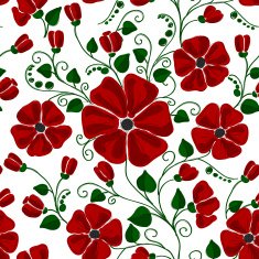 red poppies painted felt-tip pen N2