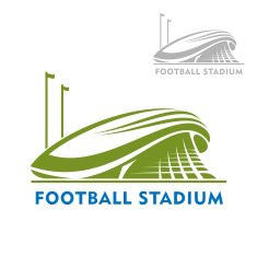 Football stadium building with flags N2