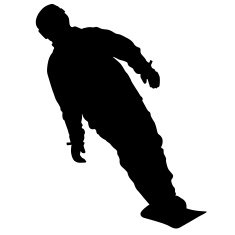 Black silhouettes snowboarders on white background Vector N15