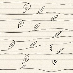Love heart design on lined paper