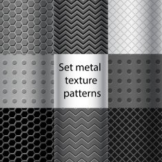 Set of metal texture seamless patterns