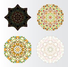 Set of colorful vector shapes square design patterns isolated on