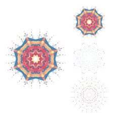 Set of round vector shapes molecular constructions with connected lines