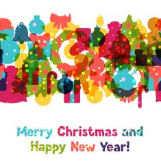 Merry Christmas and Happy New Year seamless pattern N3
